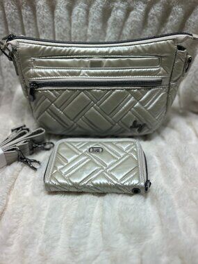 EUC Lug Dash and matching Rodeo 2 Wallet in Metallic Pebble